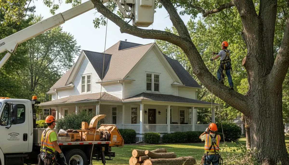 Tree service crew in Atlanta, GA providing safe tree removal and trimming services