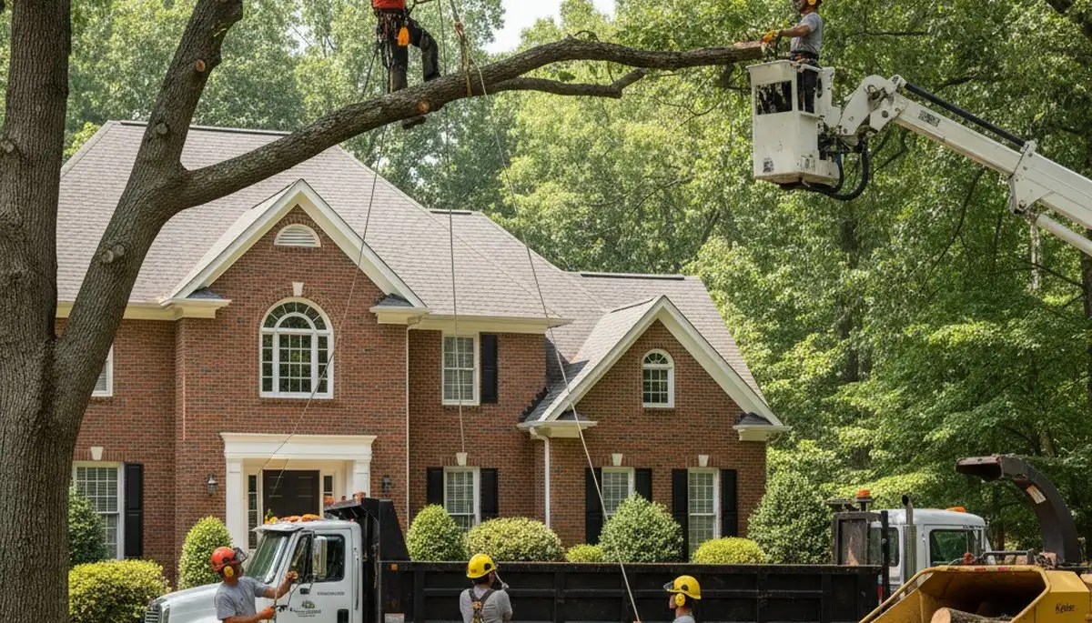 Tree service crew in Atlanta, GA providing professional tree removal and trimming services