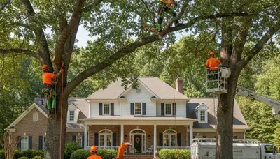 Tree service crew in Atlanta, GA providing professional tree removal and trimming services
