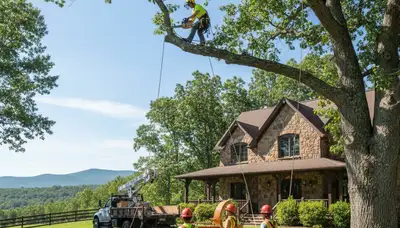 Atlanta, GA tree service crew removing a tree for safe residential property care
