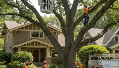 Atlanta, GA tree service crew handling professional tree removal and cleanup for local homeowners