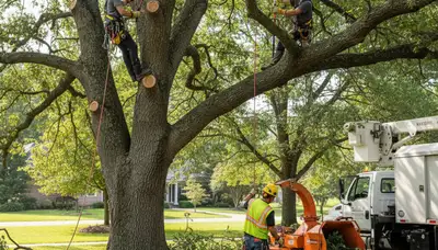 Atlanta tree trimming service crew shaping and pruning trees for safer, healthier growth in Atlanta, GA