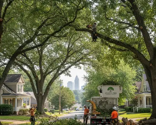 Tree trimming services for Atlanta, GA properties with dense tree cover